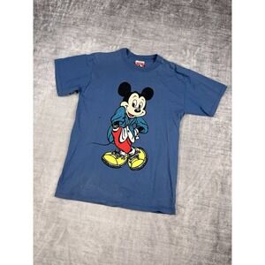 Vintage‎ Mickey Mouse Shirt Mens Medium Blue Disney 90s Made In USA Catoon